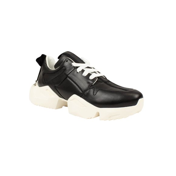 UNRAVEL PROJECT Black Leather Low Top Sneaker Shoes Size 40 $735 - Picture 1 of 6